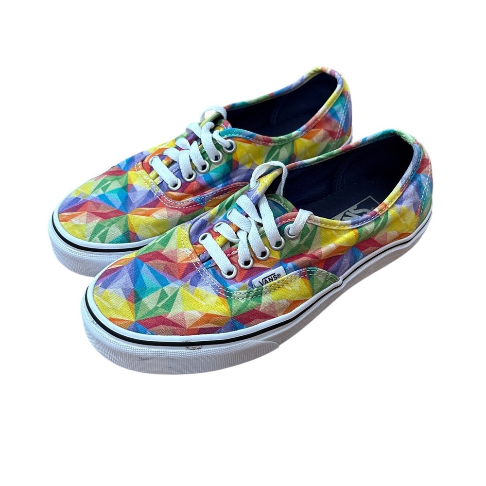 Vans Authentic‎ Sneakers Unisex Rainbow Prism Geometric Low Top SIZEW8M6.5